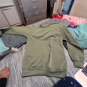 sage green crew neck